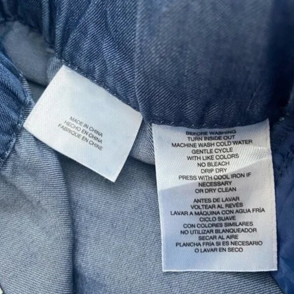 ANNE KLEIN Chambray High-Waisted Paper Bag Ankle Pants - Picture 12 of 13